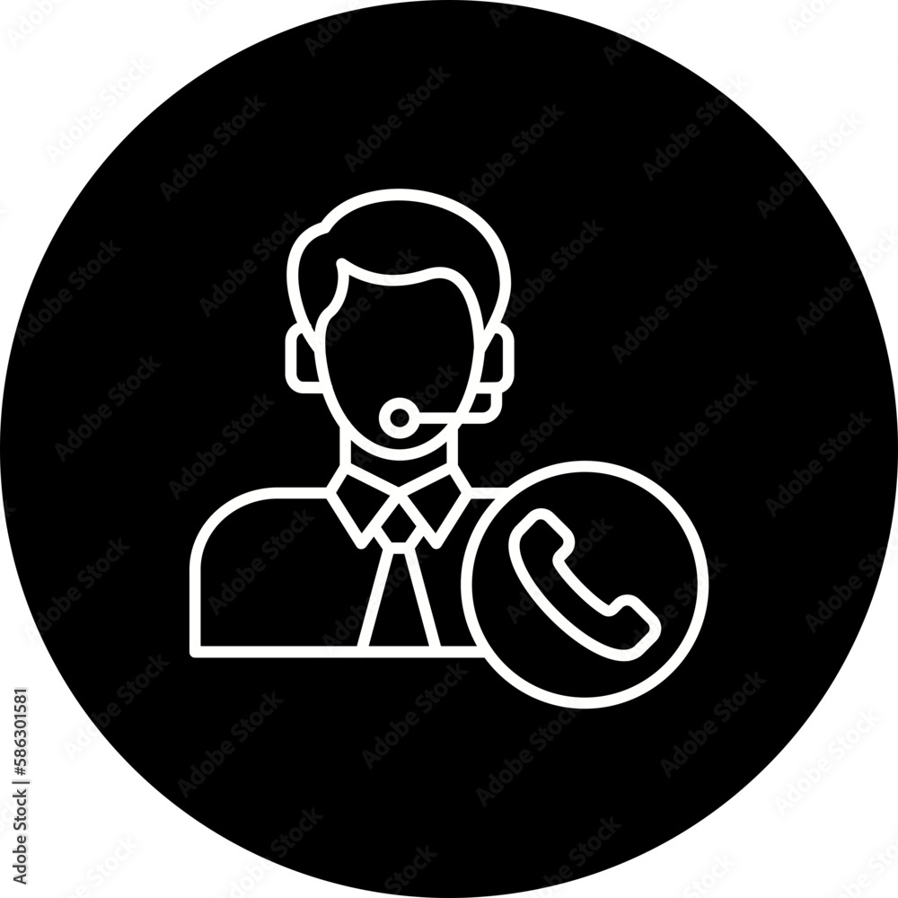 Customer Service Line Inverted Icon Customer Service Line Inverted Icon