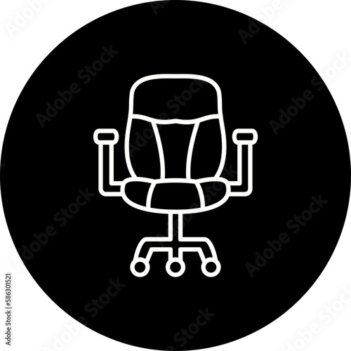 Office Chair Line Inverted Icon