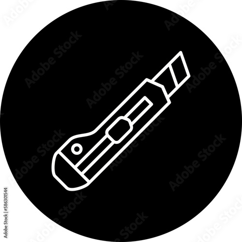 Paper Cutter Line Inverted Icon