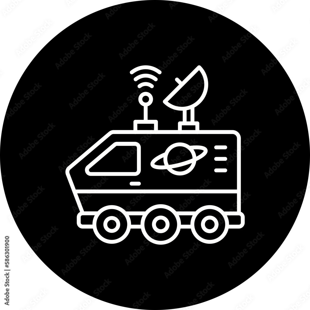 Space Rover Line Inverted Icon Space Rover Line Inverted Icon
