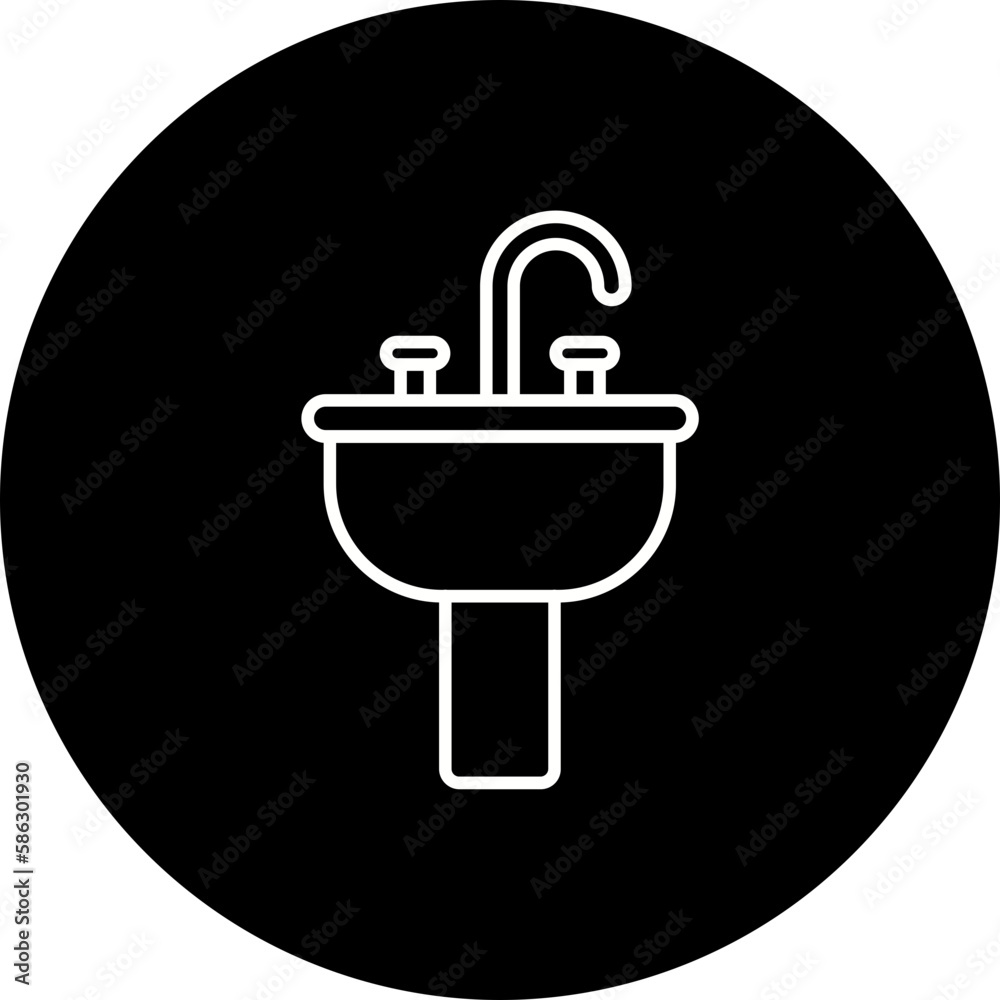 Sink Line Inverted Icon Sink Line Inverted Icon