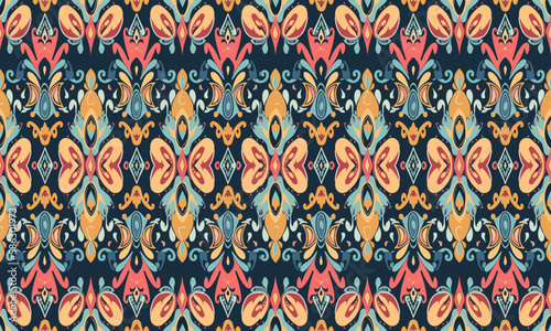 Ikat Symphony, Harmonizing Colors and Patterns in Fashion, Home Decor, The Art of Ikat, Discovering the Mesmerizing World of Patterns and Colors, Threads of Tradition, ethnic seamless pattern