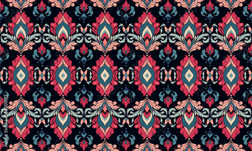 Ikat Symphony, Harmonizing Colors and Patterns in Fashion, Home Decor, The Art of Ikat, Discovering the Mesmerizing World of Patterns and Colors, Threads of Tradition, ethnic seamless pattern