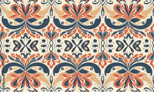 Ikat Symphony, Harmonizing Colors and Patterns in Fashion, Home Decor, The Art of Ikat, Discovering the Mesmerizing World of Patterns and Colors, Threads of Tradition, ethnic seamless pattern