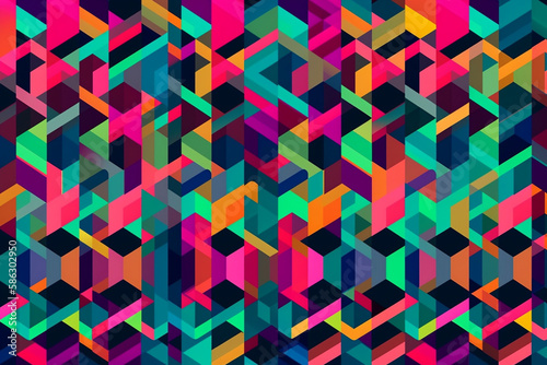 abstract geometric background. AI Generative © Rafa Fernandez