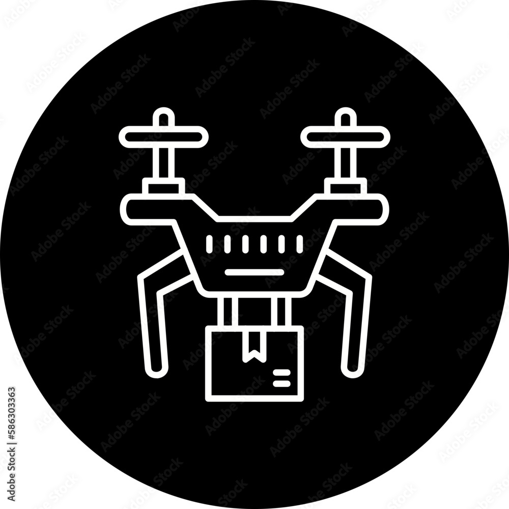 Drone Line Inverted Icon Drone Line Inverted Icon