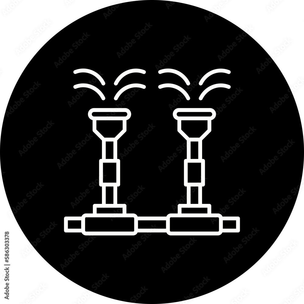 Irrigation System Line Inverted Icon Irrigation System Line Inverted Icon