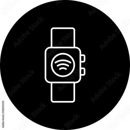 Smart Watch Line Inverted Icon