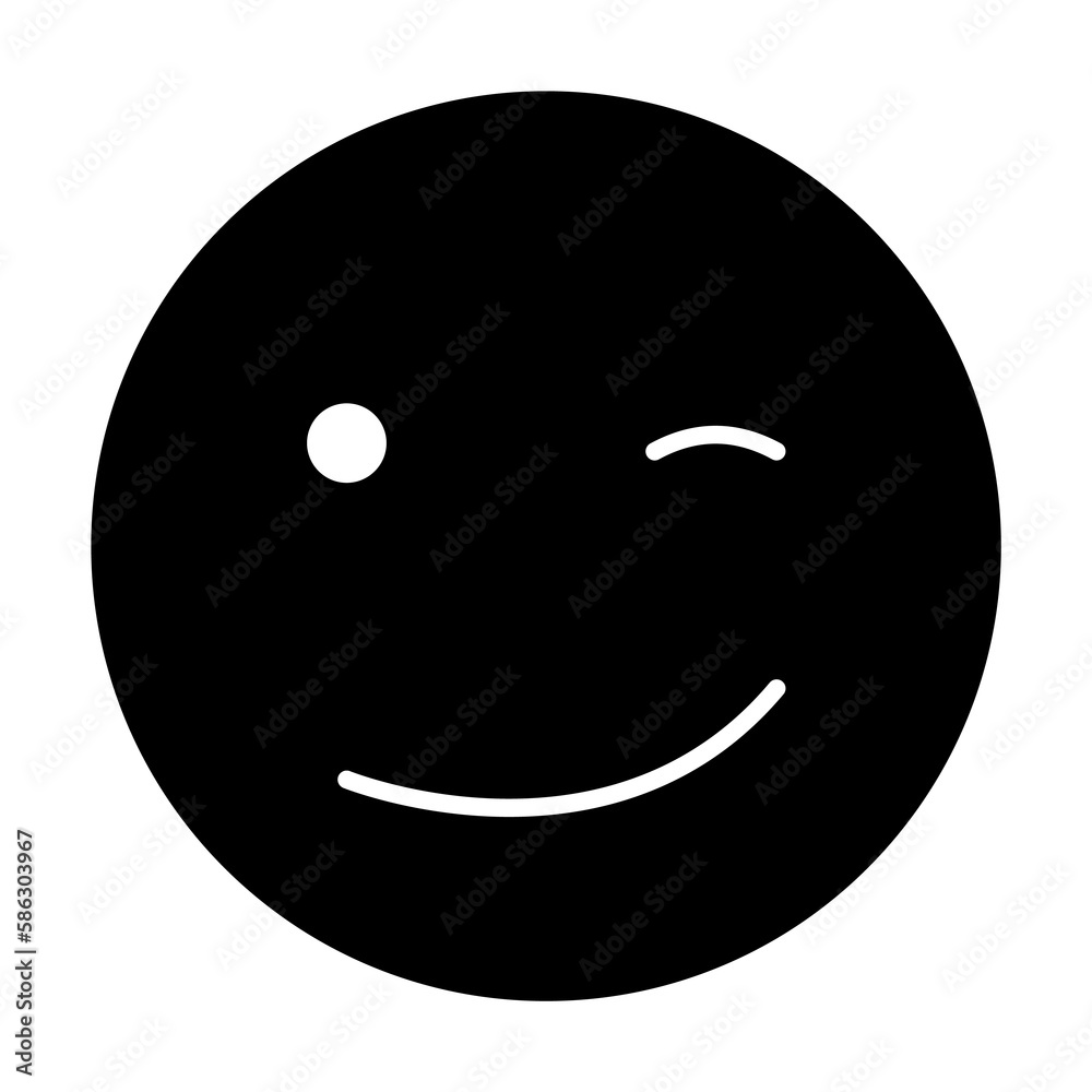 Fototapeta premium smiley icon. Element of web icon with one color for mobile concept and web apps. Isolated smiley icon can be used for web and mobile