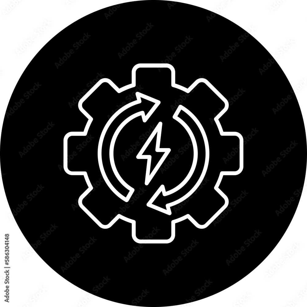 Energy Management Line Inverted Icon Energy Management Line Inverted Icon