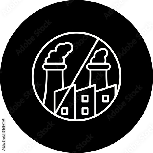 Zero Emission Line Inverted Icon