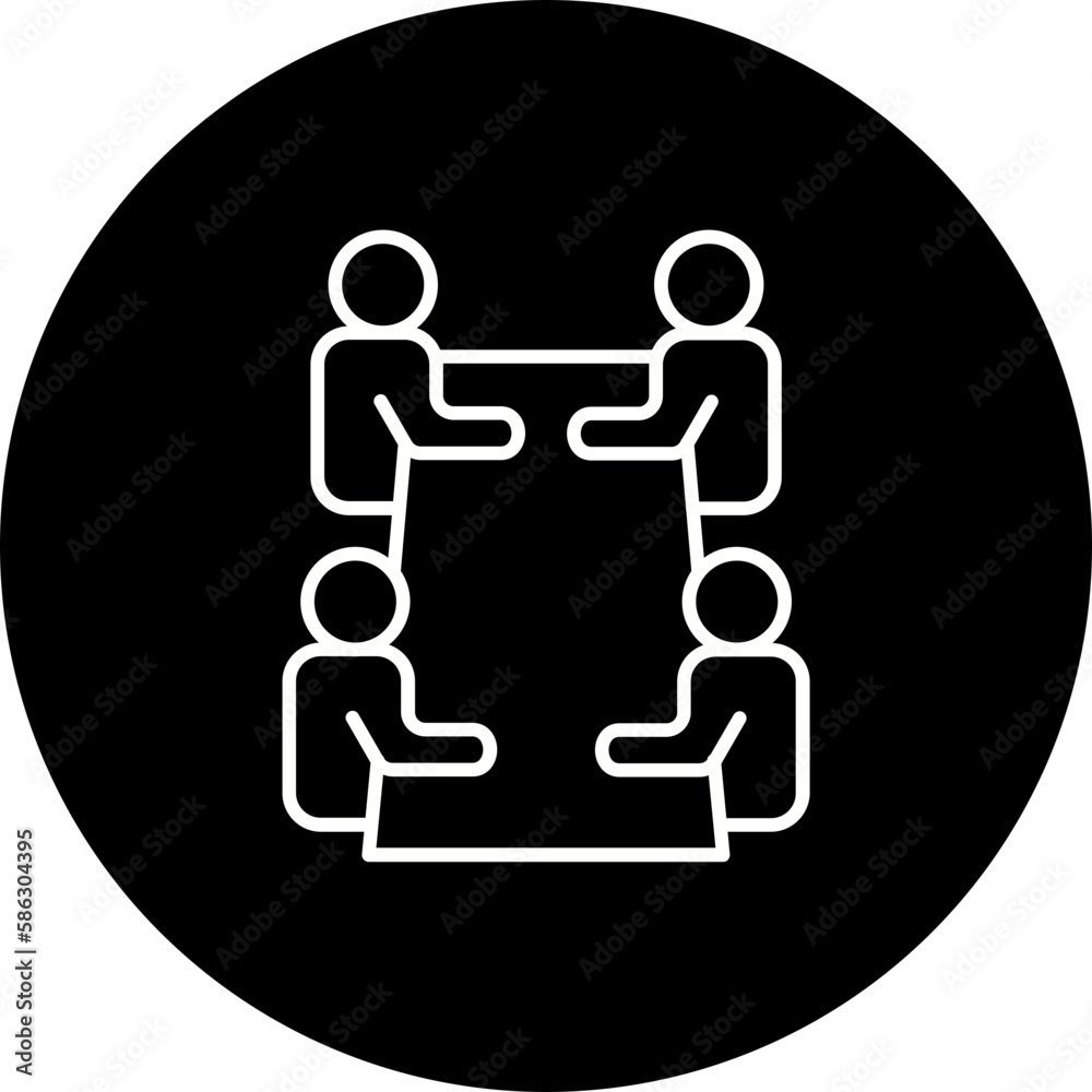 Meeting Line Inverted Icon Meeting Line Inverted Icon