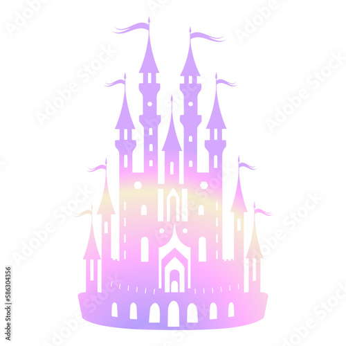 Magic rainbow castle, separated from the background.