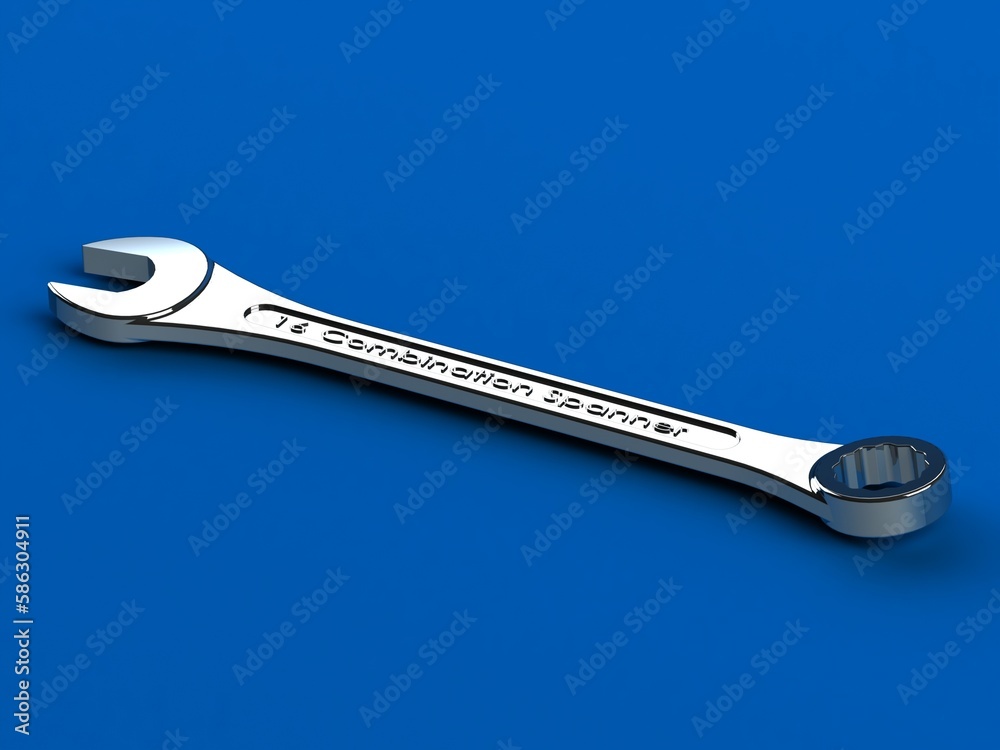 Metric Combination Spanner 16 mm 3D Rendering Metric Combination Spanner 16 mm 3D Rendering