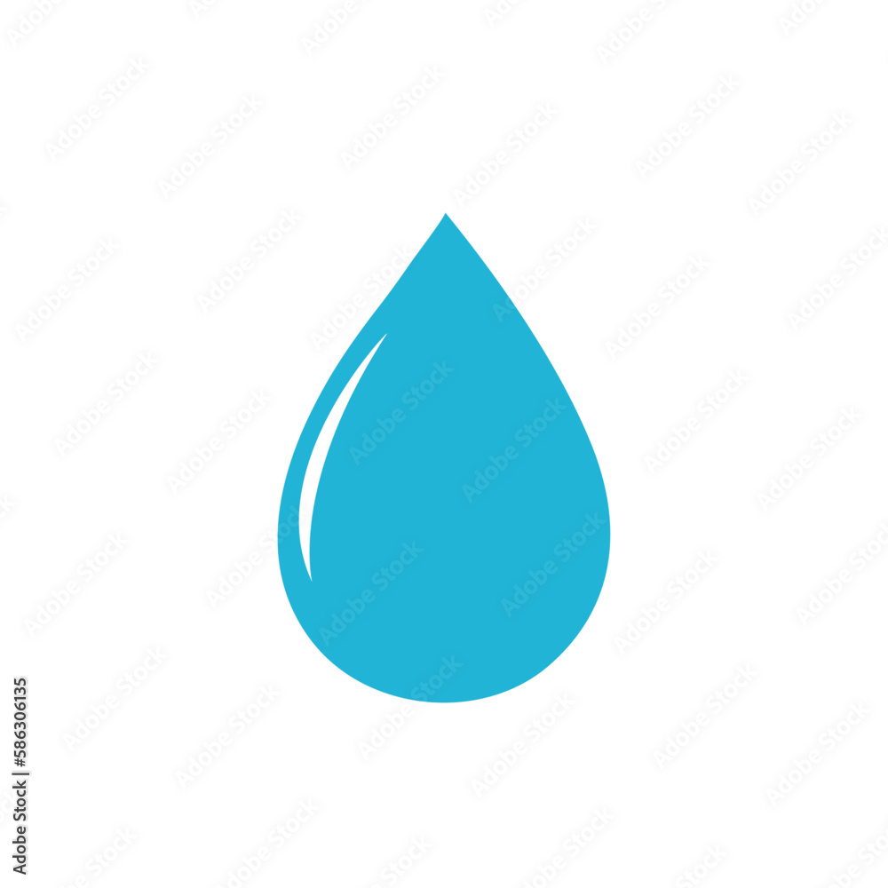 Blue water drop. Vector illustration in a flat style. Isolated on white background. Blue water drop. Vector illustration in a flat style. Isolated on white background.