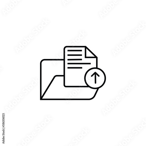 Upload line icon on white background