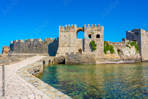 Methoni castle in Greece during a sunny day photo