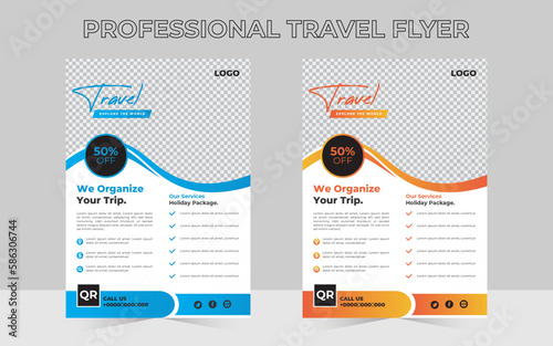 travel flyer design template. clean and modern flyer design