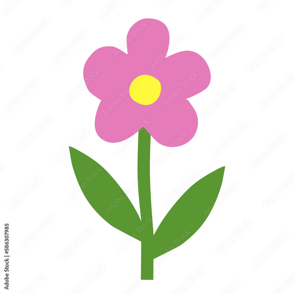 Hand drawn simple flower icon, doodle style flat vector Hand drawn simple flower icon, doodle style flat vector