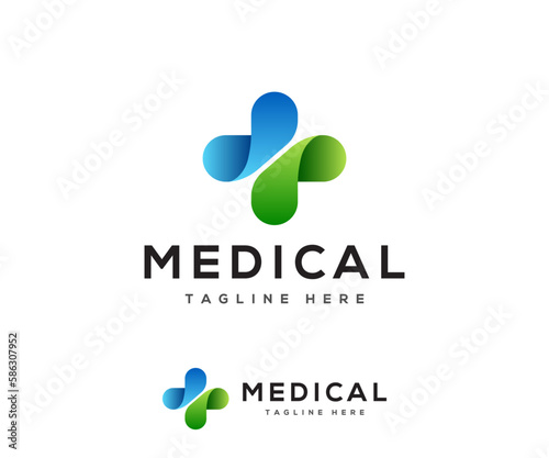 Medical and healthcare logo design template.