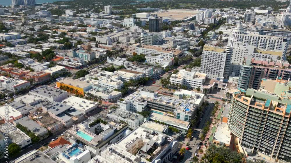 Aerial Miami Beach city landscape 4k circa 2023 Aerial Miami Beach city landscape 4k circa 2023