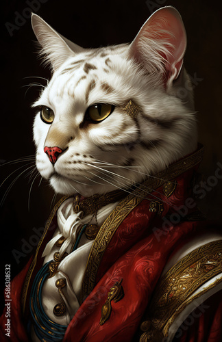 A_closeup_portrait_of_a_male_tabaxi_ranger_by_Albert_Generative AI