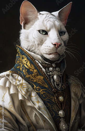 A_closeup_portrait_of_a_male_tabaxi_ranger_by_Albert_Generative AI