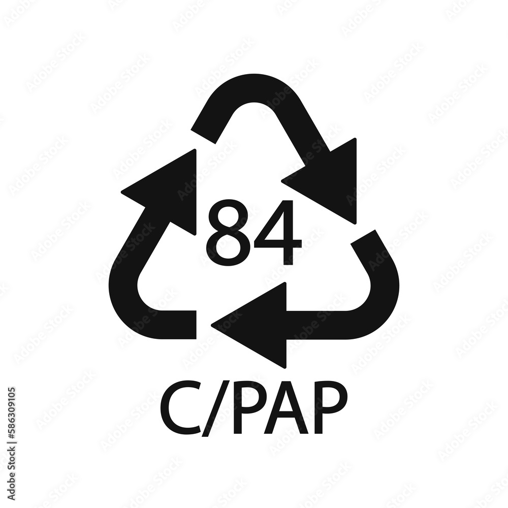 Composites recycling symbol 84 C PAP. Vector illustration Composites recycling symbol 84 C PAP. Vector illustration