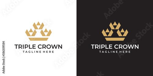 Triple Crown Logo Geometric Style