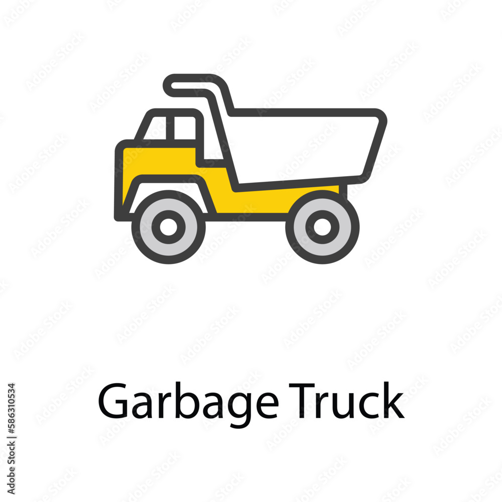 Garbage truck icon design stock illustration