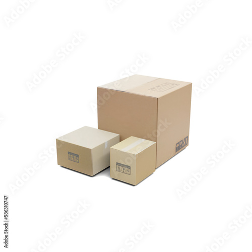 Cardboard Box Package on Transparent Background © Seven Design