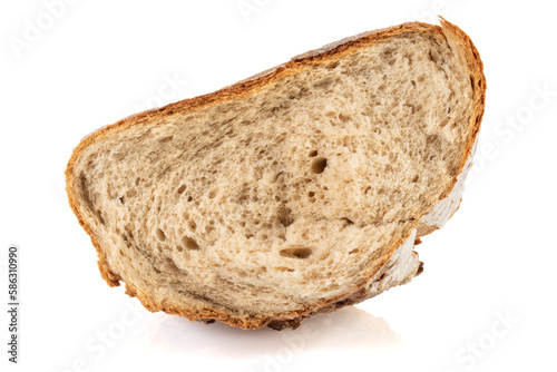 Half of fresh bread isoltated on white background