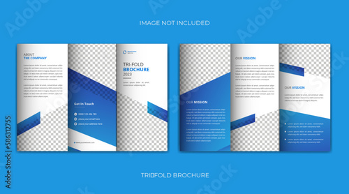 Corporate business trifold brochure template, professional company trifold brochure template design