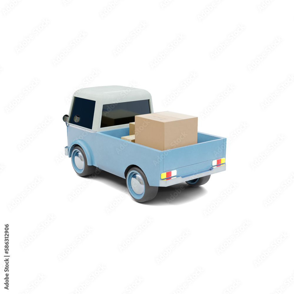 Car Shipping Package on Transparent Background