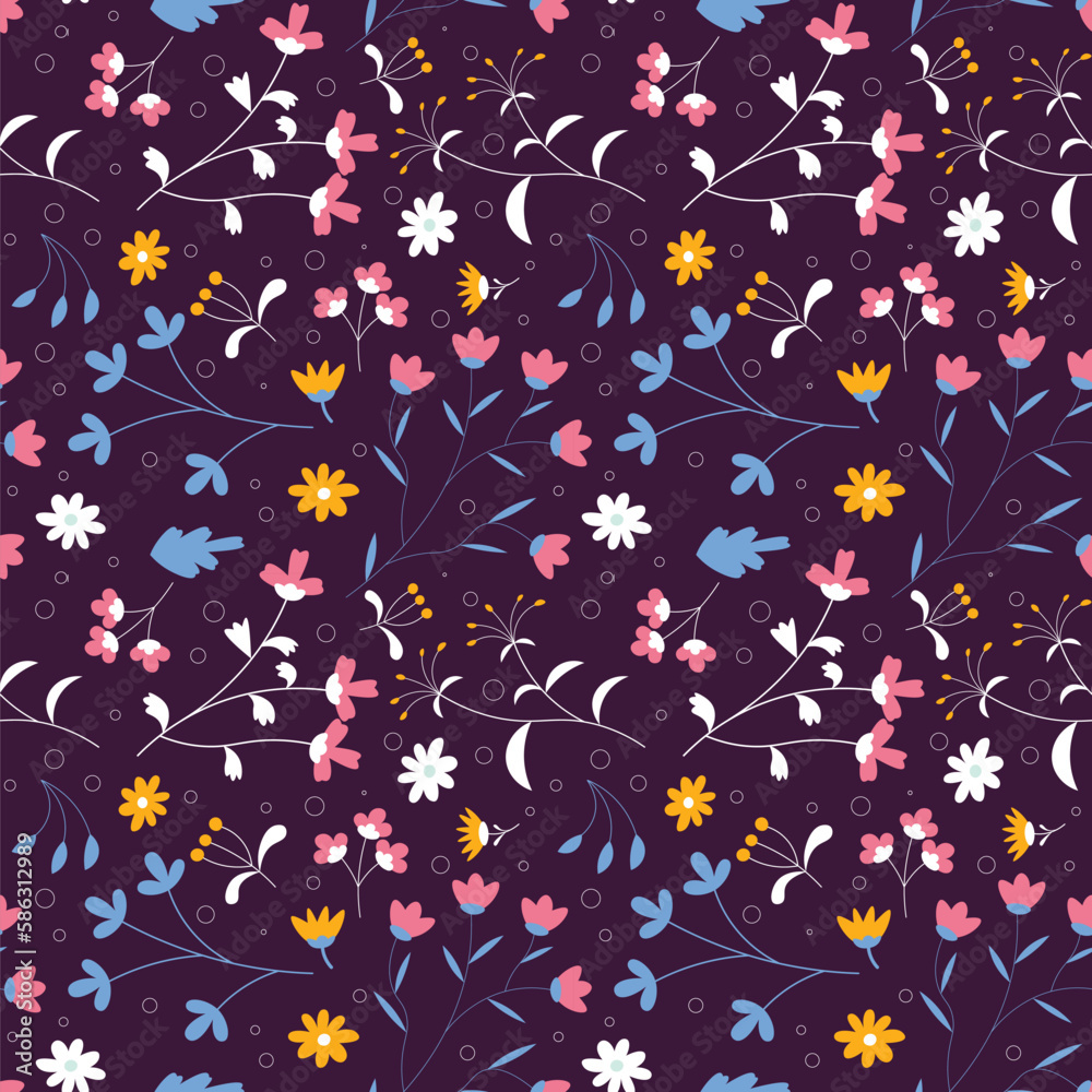custom made wallpaper toronto digitalFloral shape seamless pattern.