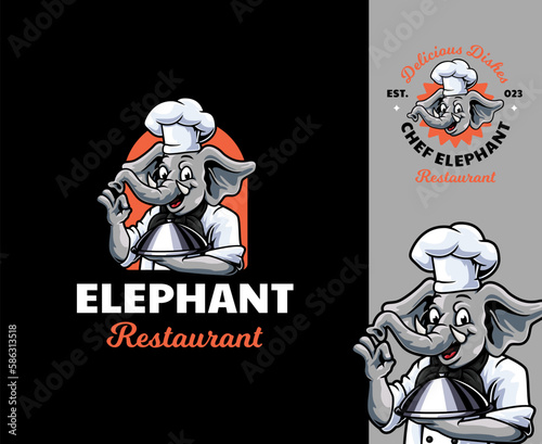 Elephant Chef Mascot Logo Design