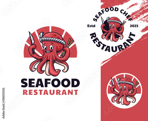 Octopus Chef Mascot Logo Design
