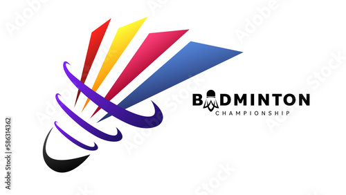 Badminton Logo , badminton court indoor , Simple flat design style  ,Illustrations for use in online sporting events ,  illustration Vector EPS 10
