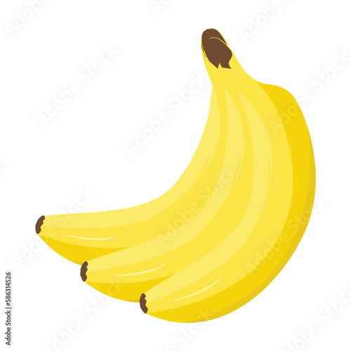 Banana. Three ripe bananas on a white background. Vector illustration isolated on white background. For template label, packing, web, menu, logo, textile, icon