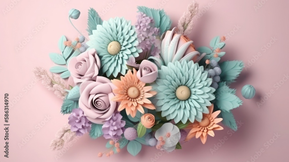 Mother's day, flowers composition, generative ai