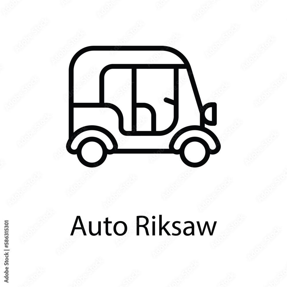 Auto rikshaw icon design stock illustration