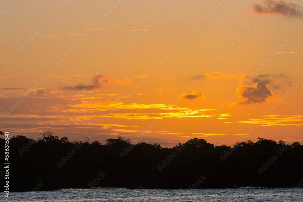 sunset over the river