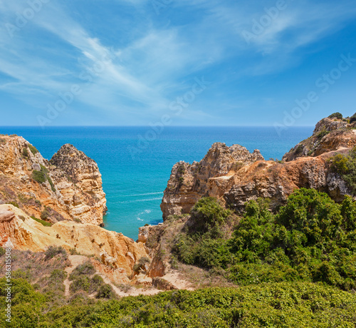 Atlantic rocky coast (Lagos, Algarve, Portugal).