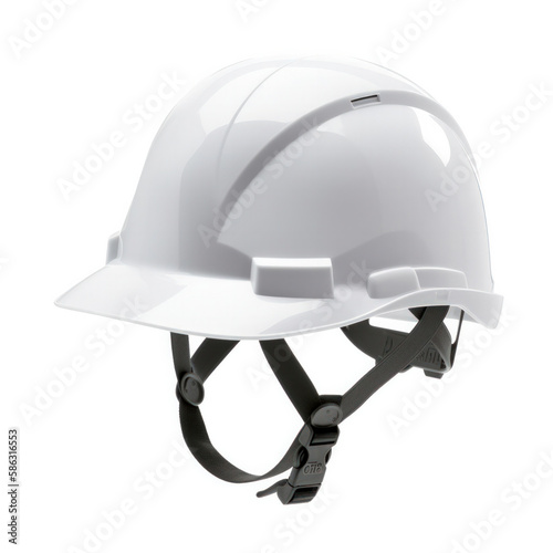 Un casque de sécurité jaune sur fond blanc