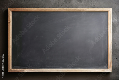 wooden frame blackboard, Generative AI