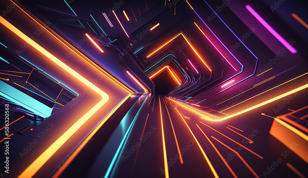 abstract futuristic neon background with glowing ascending lines. Fantastic wallpaper, element for banners, background, wallpaper, AI abstract futuristic neon background with glowing ascending lines. Fantastic wallpaper, element for banners, background, wallpaper, AI