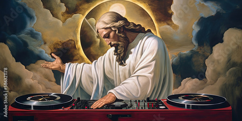 What if God is a DJ? God as the dj mixing music. Generative AI