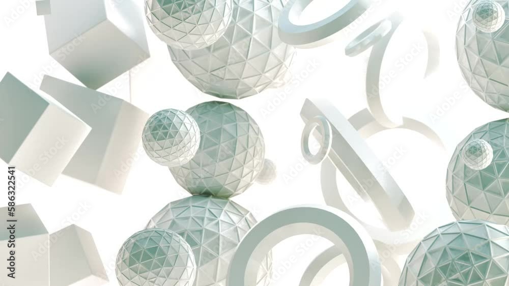Fondo de concepto de formas y cubos. Fondo de tecnología abstracta. Formas geométricas en la oscuridad.
