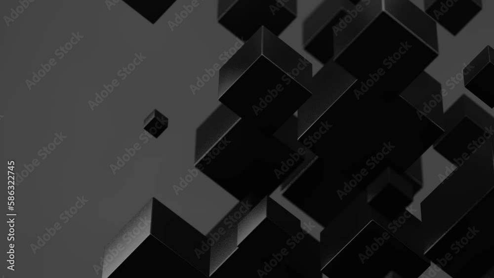 Fondo corporativo de  formas y cubos. Fondo de tecnología abstracta. Formas geométricas en la oscuridad.