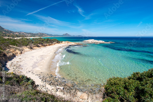 Crystal clear water in the Scoglio di Peppino beach, Costa Rei, Muravera, Castiadas, Cagliari province, Sardinia, Italy, Europe photo